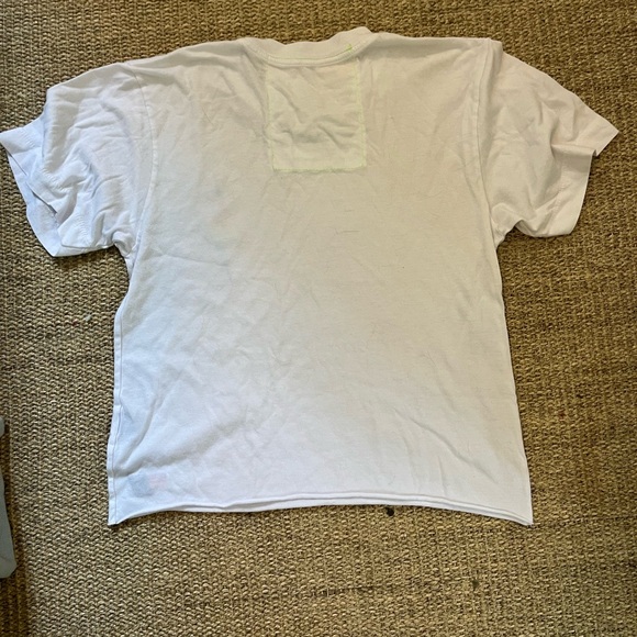 white AV shirt with neon lightning bolt on side - Picture 3 of 3